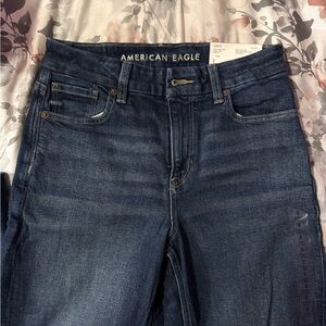 American Eagle Outfitters Women's Dark Blue High Rise Jeans